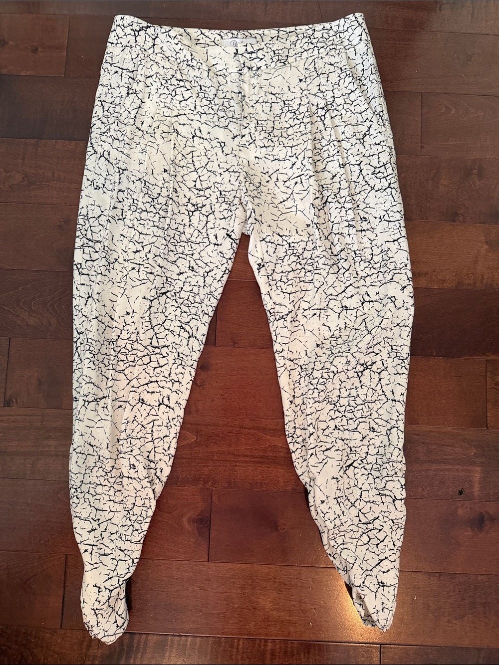 Parker Cream Joggers with Black Crackle Pattern
